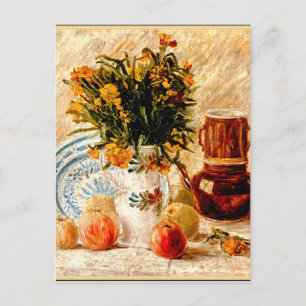 Cartão Postal Van Gogh - A Vida Estática com Pote de Café e Fl