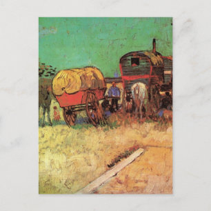 Cartão Postal Van Gogh; Acampamento de ciganos com caravanas
