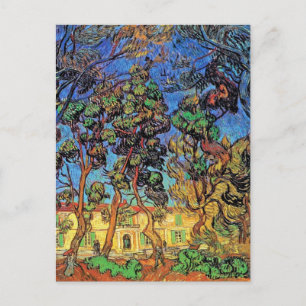 Cartão Postal Van Gogh - Árvores no Jardim do Hospital de São Pa