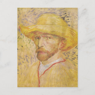 Cartão Postal van Gogh - Autorretrato com Chapéu de Palha (1887)