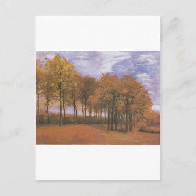 Cartão Postal Van Gogh Autumn Fall Tree deixa destino (Frente)