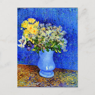 Cartão Postal Van Gogh - Buquê das Flores num Vaso Azul