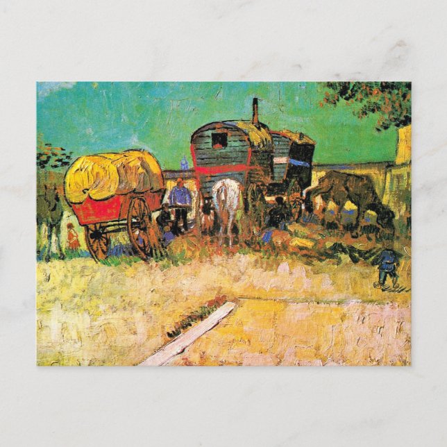 Cartão Postal Van Gogh - Campo cigano com Dray Cavalo (Frente)