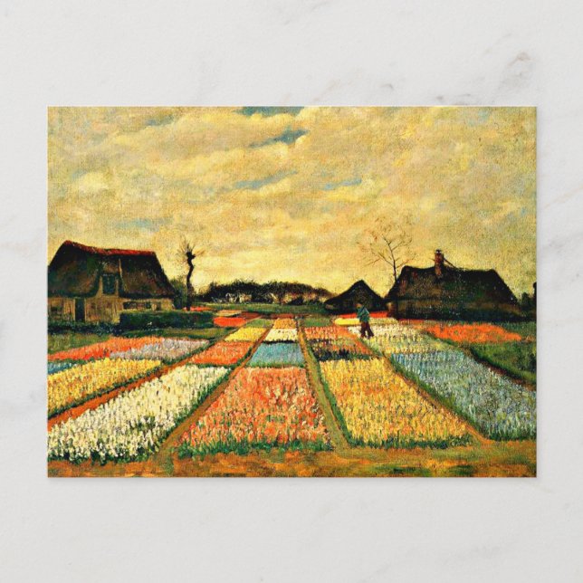 Cartão Postal Van Gogh - Canteiros de flores na Holanda (Frente)