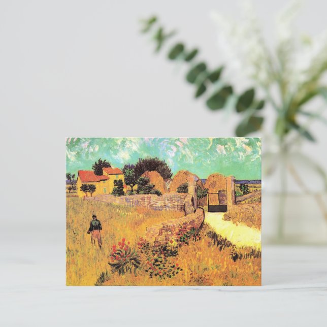 Cartão Postal Van Gogh - Casa de Campo na Provença, (Em pé/Frente)