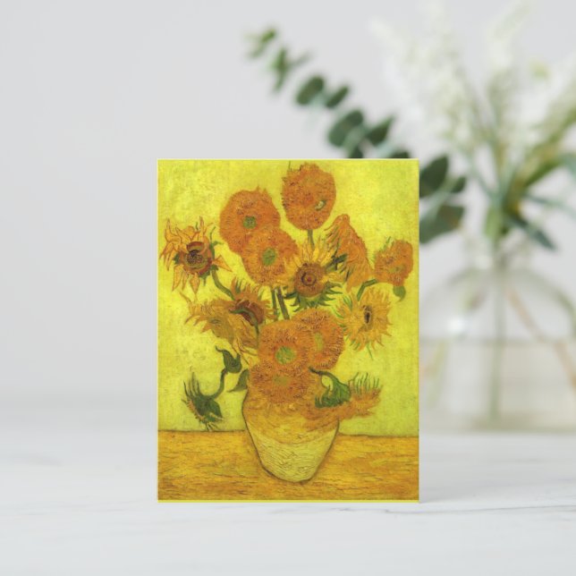 Cartão Postal Van Gogh - Catorze Girassóis, (Em pé/Frente)