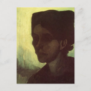 Cartão Postal Van Gogh Chefe da Jovem Camponesa, Boné Escuro