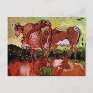 Cartão Postal Van Gogh Cows Vintage Impressionismo Arte