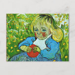 Cartão Postal Van Gogh - Criança com Laranja<br><div class="desc">Criança com posto de arte laranja,  impressionismo de Vincent van Gogh</div>