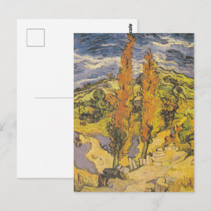 Cartão Postal Van Gogh Dois Choupos - Arte da Natureza Amarelo V