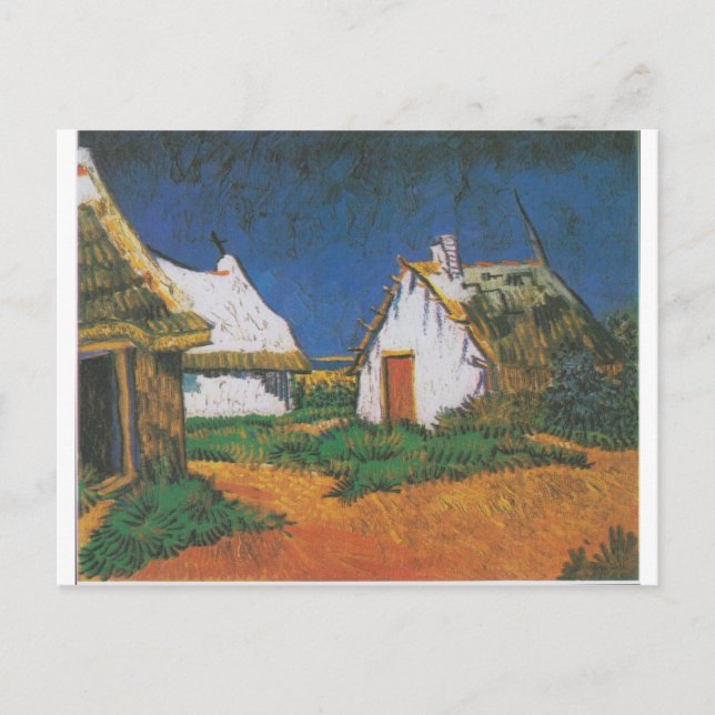 Cartão Postal Van_Gogh_-_Drei_weiße_Hütten_in_Saintes (Frente)