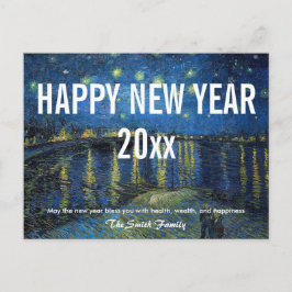 Cartão Postal Van Gogh - Feliz ano novo com Starry Night/Rhone