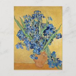 Cartão Postal Van Gogh Irises Vase Blue Flowers Vintage Art