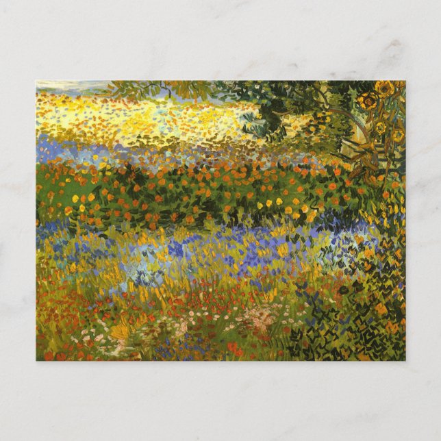 Cartão Postal Van Gogh - Jardim Flor, (Frente)