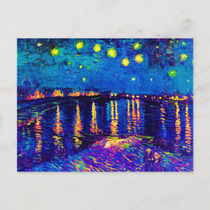 Cartão Postal Van Gogh - Noite Estrelada Sobre O Rhone Pop Art