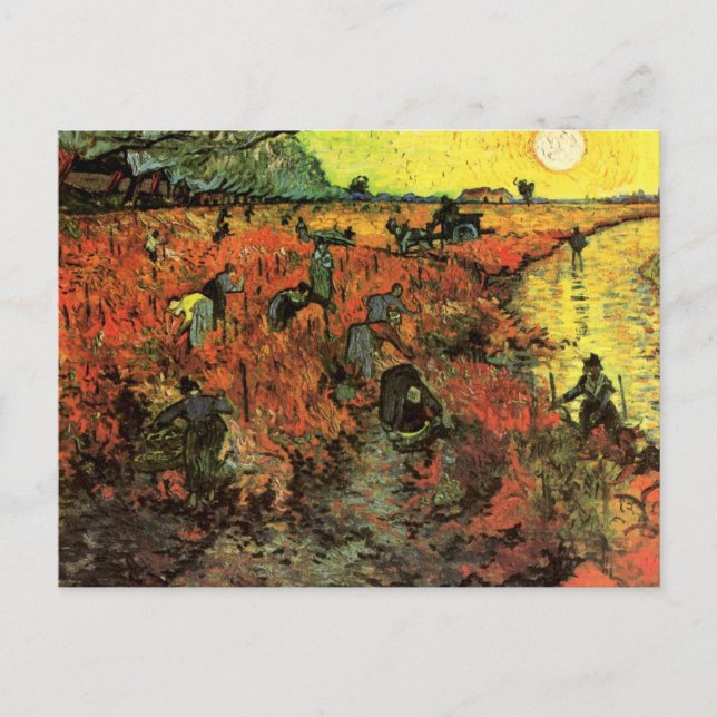 Cartão Postal Van Gogh, O Vineyard Vermelho, Impressionismo Vint (Frente)