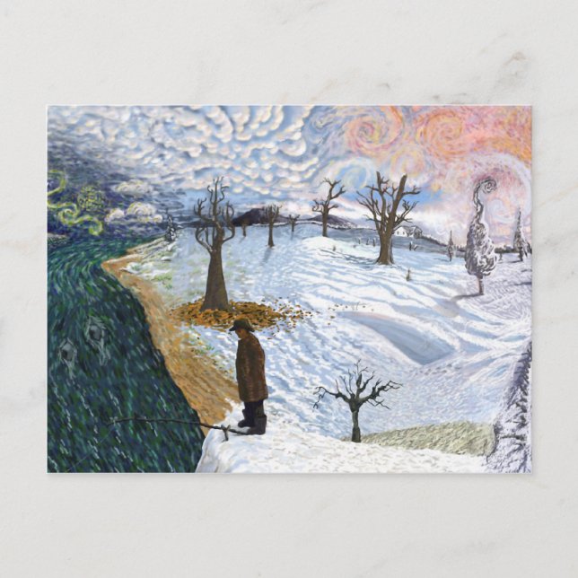 Cartão Postal Van Gogh: Paisagem de inverno (Frente)