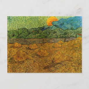 Cartão Postal Van Gogh - Paisagem noturna com Lua Ascensão