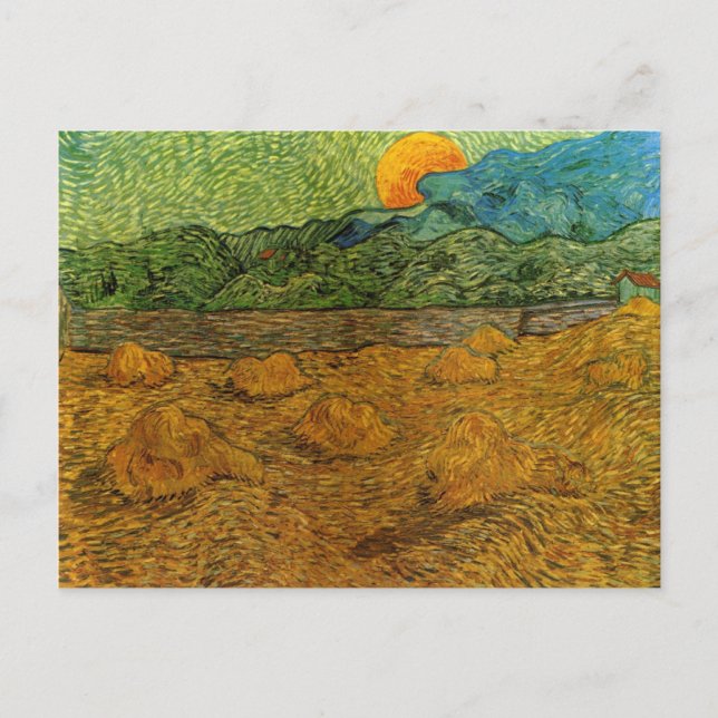Cartão Postal Van Gogh - Paisagem noturna com Lua Ascensão (Frente)