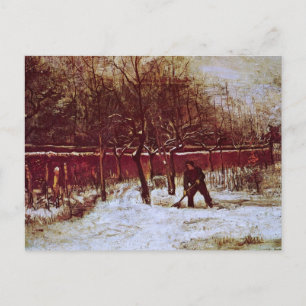 Cartão Postal Van Gogh; Parsonage Garden em Nuenen na neve