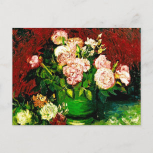 Cartão Postal Van Gogh Peonies e Rosas