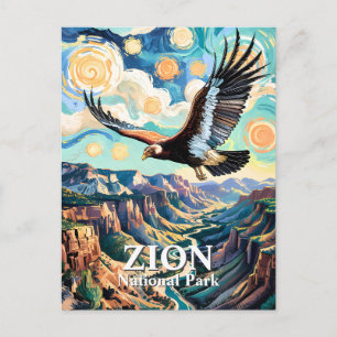 Cartão Postal Van Gogh personalizado Zion Canyon Pássaro Condor