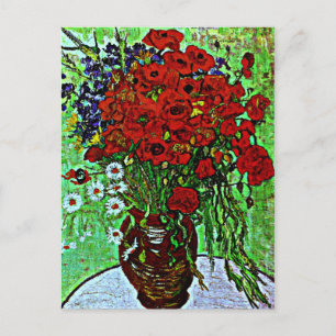 Cartão Postal Van Gogh - Poppies vermelhos e margaridas