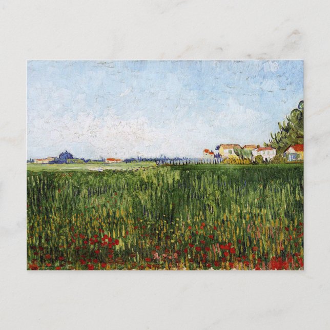 Cartão Postal Van Gogh - Prados com Poppies (Frente)