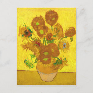 Cartão Postal Van Gogh Quinze Girassóis Em Uma Arte Bela Vaso