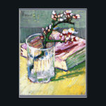 Cartão Postal Van Gogh - Ramificação de Amêndoa Brilhante com um<br><div class="desc">Vincent van Gogh,  famoso quadro,  Blossoming Almond Branch em um Vidro com um Livro</div>