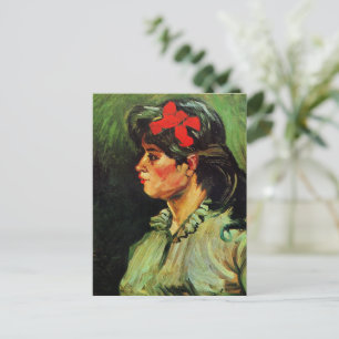 Cartão Postal Van Gogh - Retrato da Mulher com Fita Vermelha