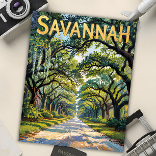Cartão Postal Van Gogh Retro Savannah Georgia Oak Avenue Viagem