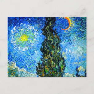 Cartão Postal Van Gogh Road com Cypress e Star