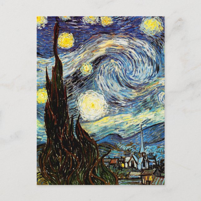 Cartão Postal Van Gogh Starry Night Fine Art (Frente)