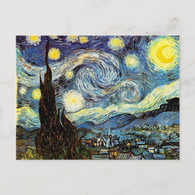 Cartão Postal Van Gogh Starry Night Fine Art (Frente)