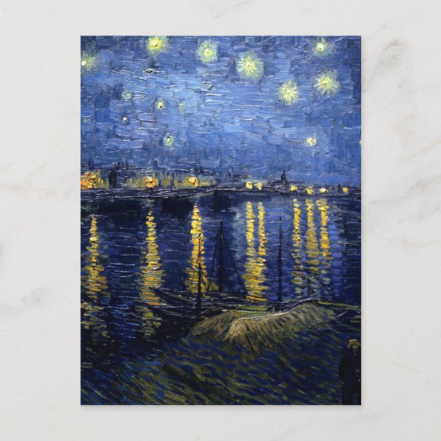 Cartão Postal Van Gogh Starry Night Over Rhone (Frente)