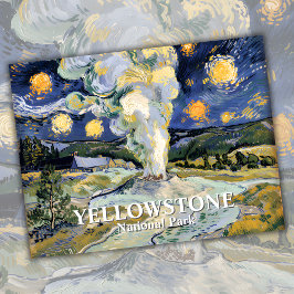 Cartão Postal Van Gogh Starry Night Yellowstone Antiga Arte Fiel
