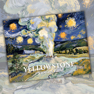 Cartão Postal Van Gogh Starry Night Yellowstone Antiga Arte Fiel