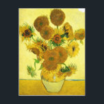 Cartão Postal Van Gogh Sunflower<br><div class="desc">Van Gogh Sunflower. Pintura a óleo na canvas de 1888. Vase com Quinze Girassóis é um dos mais amados trabalhos da vida de Vincent Van Gogh. O brilhante uso dos amarelos evoca calmamente o fim do verão. Um presente de excelente para fãs de girassóis, Van Gogh, impressionismo, e arte da...</div>