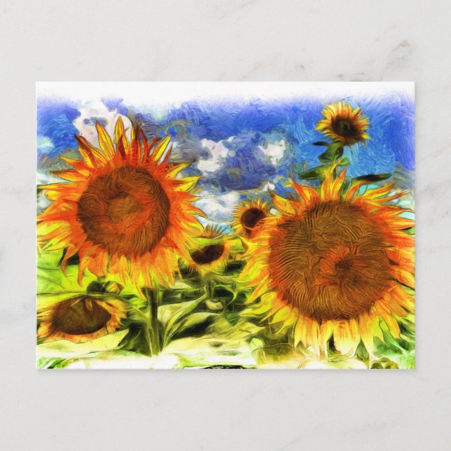 Cartão Postal Van Gogh Sunflower (Frente)