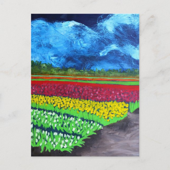 Cartão Postal Van Gogh Tulip Field-Susan Payne-Trutna, artista (Frente)