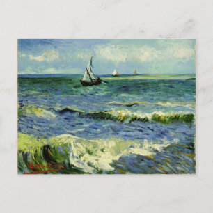 Cartão Postal Van Gogh - Um Barco de Pesca no Mar