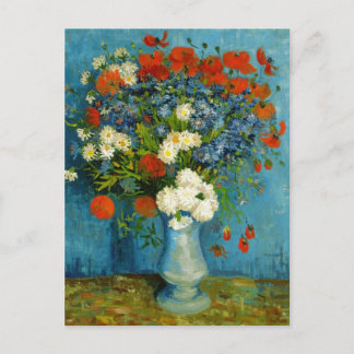 Cartão Postal Van Gogh Vase com Cornflower e Poppies