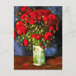 Cartão Postal Van Gogh Vase com papas vermelhos