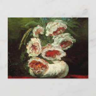 Cartão Postal Van Gogh Vase com Peonies, Vintage Fine Art