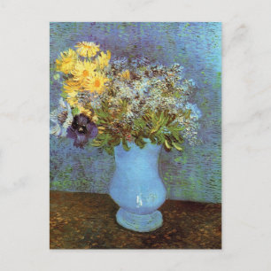 Cartão Postal Van Gogh - Vaso com lilases, margaridas e anêmonas