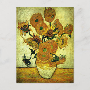 Cartão Postal Van Gogh - Vaso de Vida Estática com 14 Girassóis