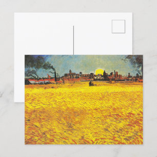 Cartão Postal van Gogh Wheat Field em Sunset Classscape