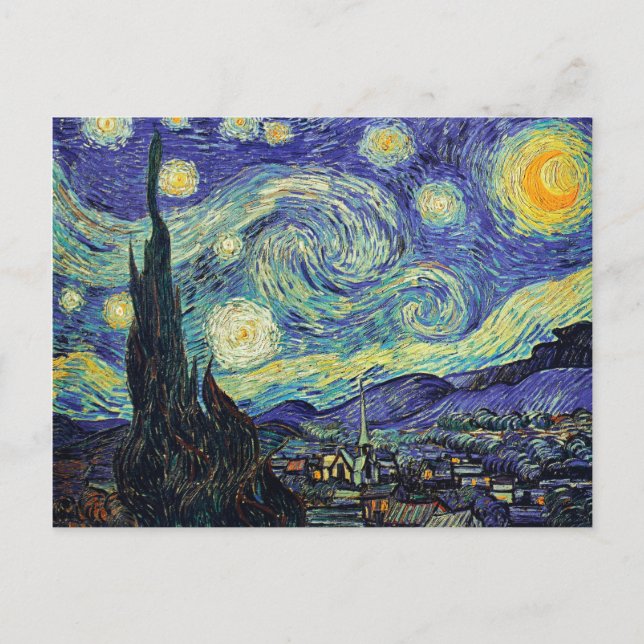 Cartão Postal Van gogh's STARRY NOITE (Frente)