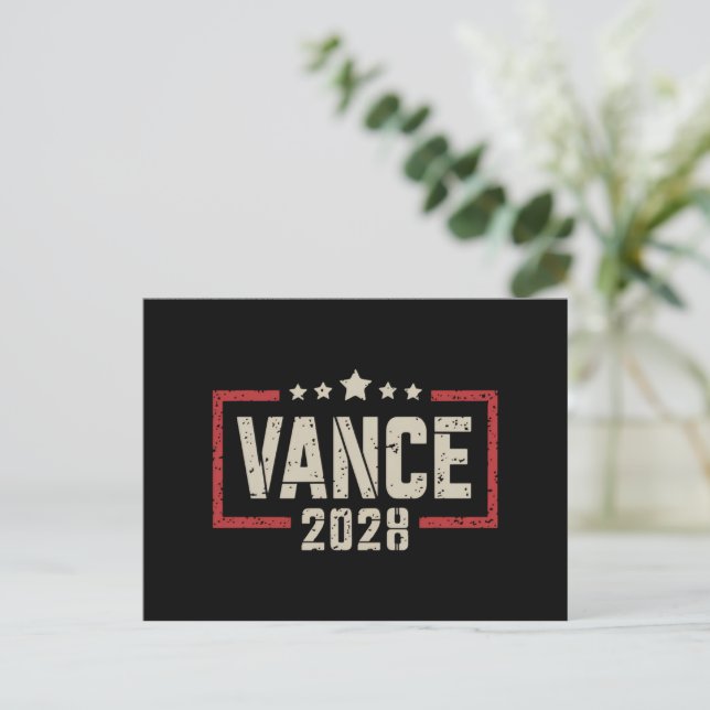 Cartão Postal Vance 2028 Presidente da campanha eleitoral (Em pé/Frente)